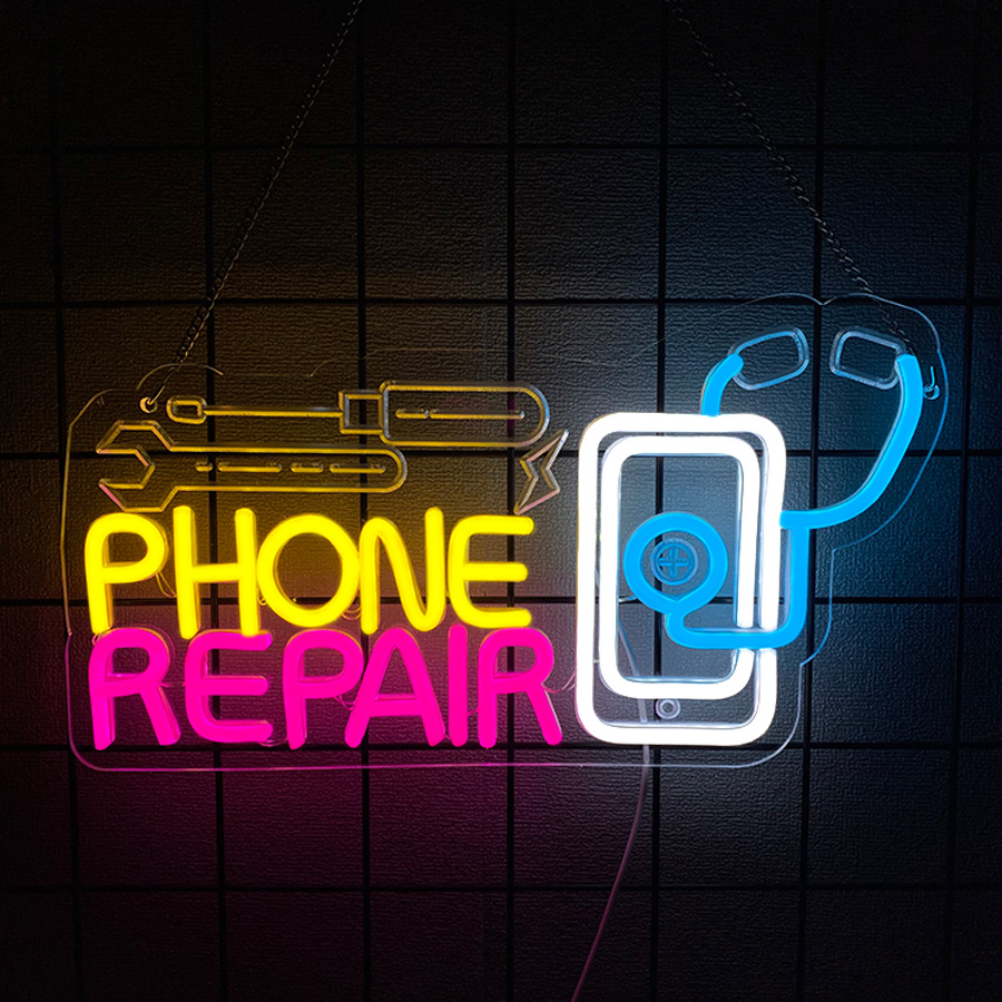 Electronics Repair Shop - Duvar Dekoru İçin Telefon Tamir Neon